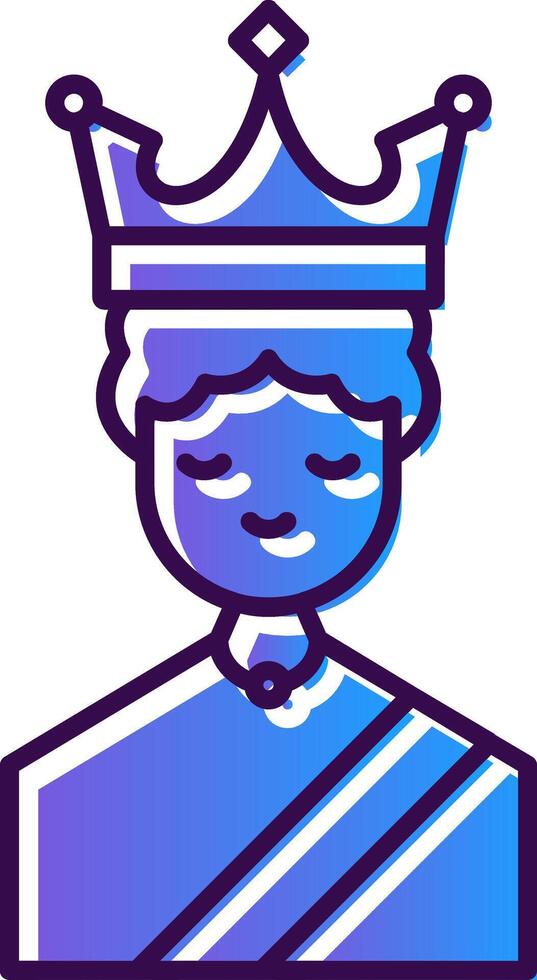 Queen Gradient Filled Icon vector