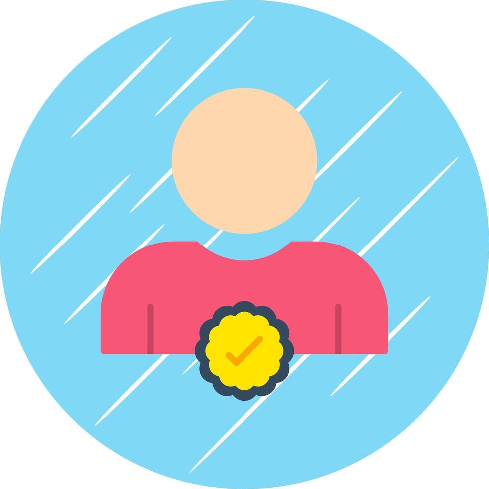 Verified User Flat Blue Circle Icon vector