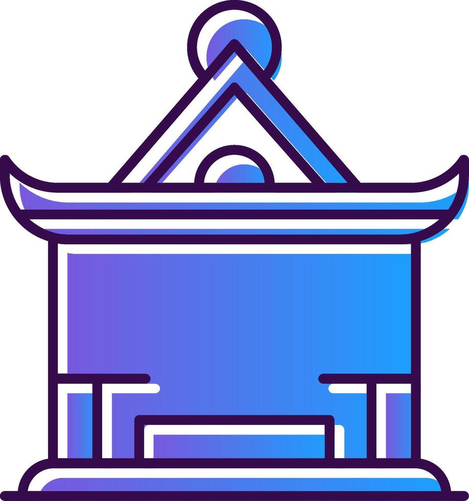 Pavilion Gradient Filled Icon vector