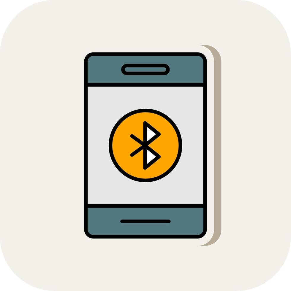 Bluetooth Line Filled White Shadow Icon vector