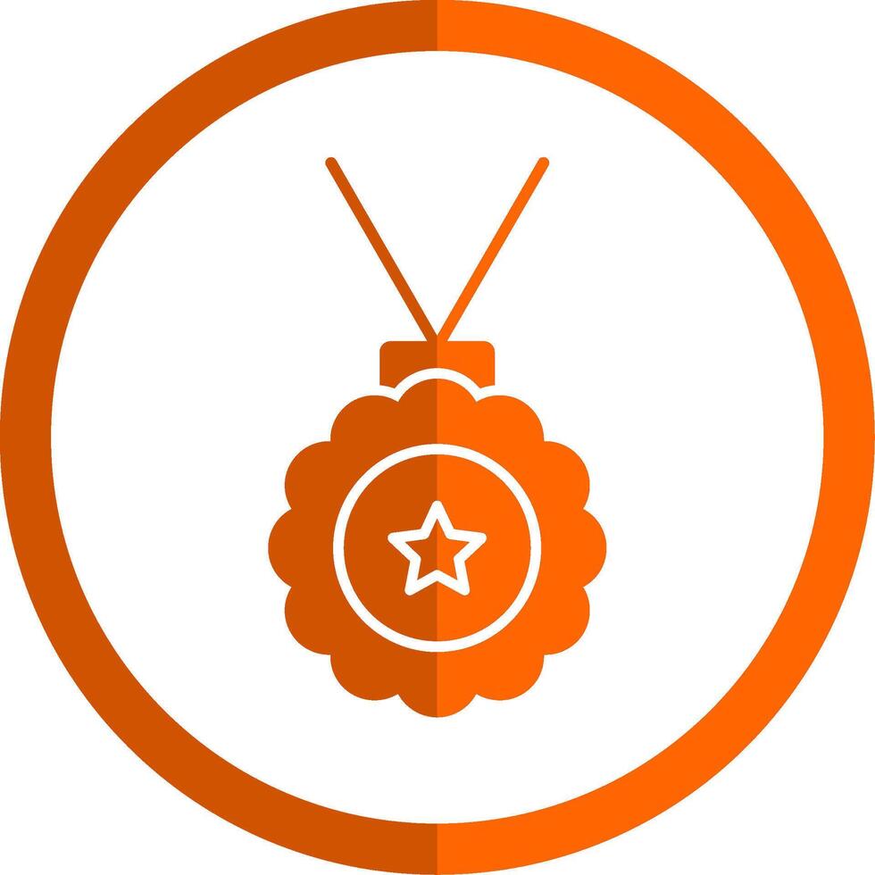 medallón glifo naranja circulo icono vector