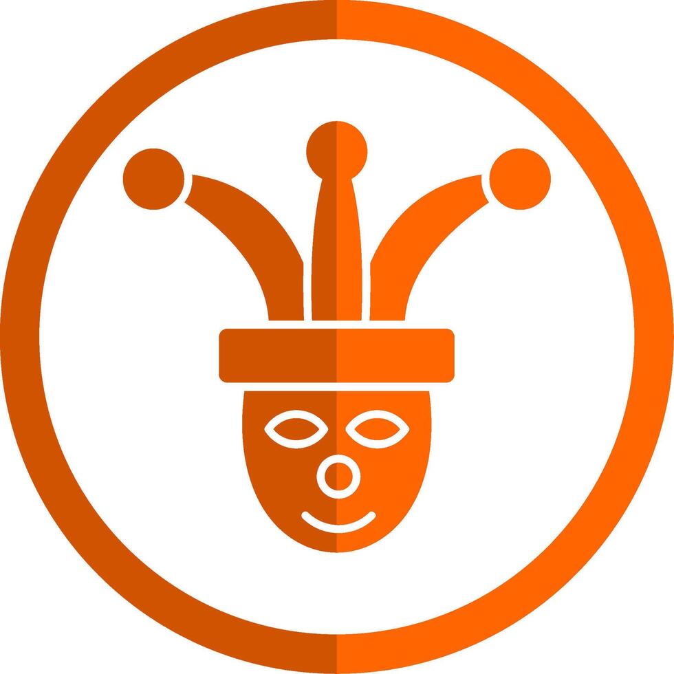 Jester Glyph Orange Circle Icon vector