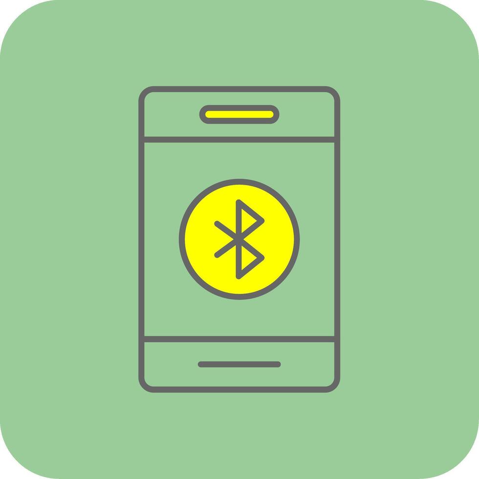 Bluetooth Filled Yellow Icon vector