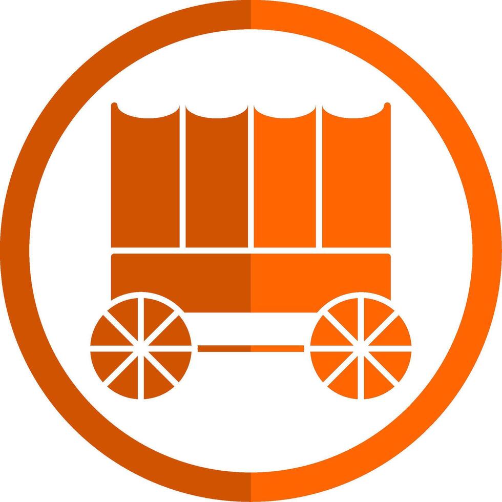 Carriage Glyph Orange Circle Icon vector