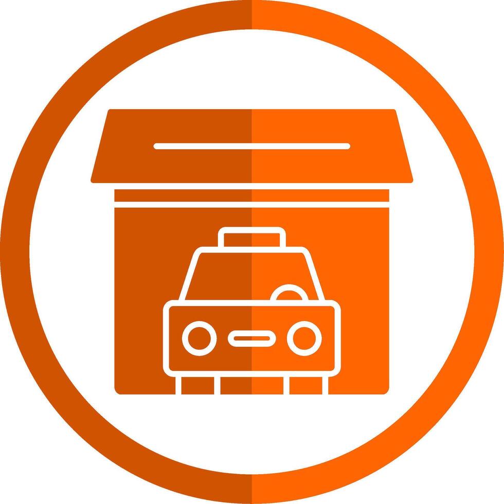 Garage Glyph Orange Circle Icon vector