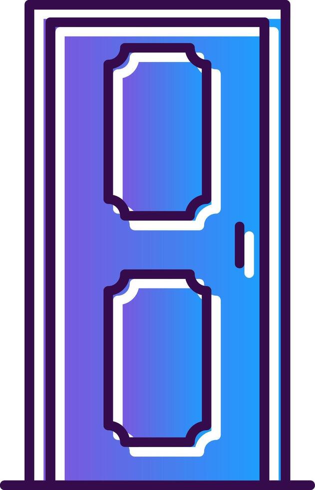 Door Gradient Filled Icon vector