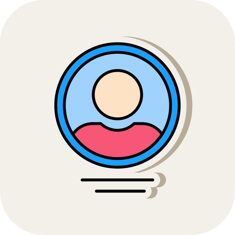 Profile Line Filled White Shadow Icon vector
