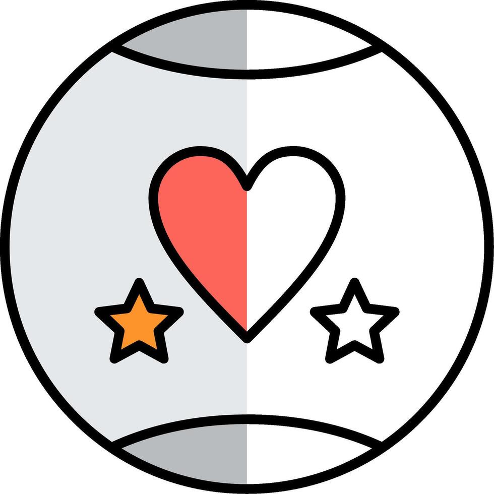 Favourite Filled Half Cut Icon vector