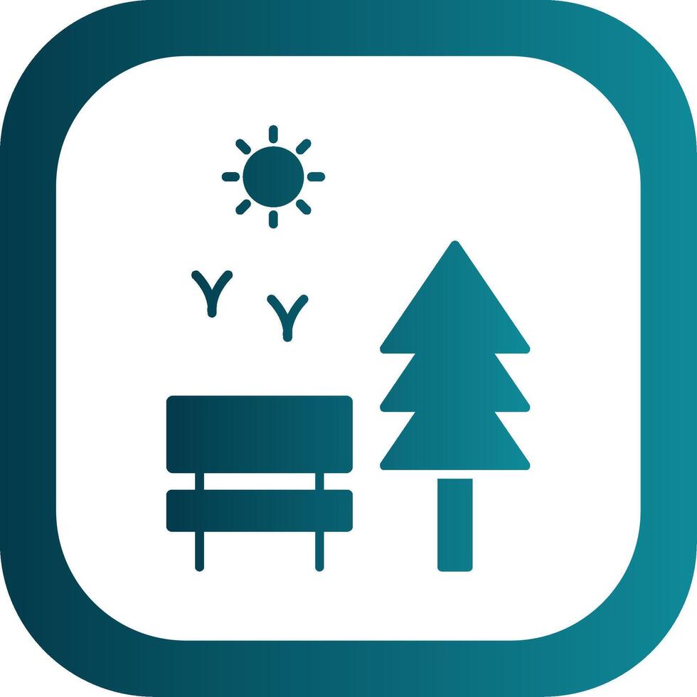 Park Glyph Gradient Round Corner Icon vector