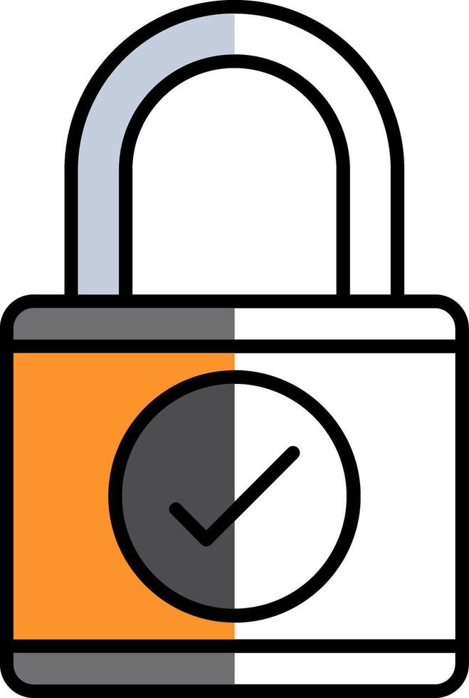 Lock Filled Half Cut Icon vector