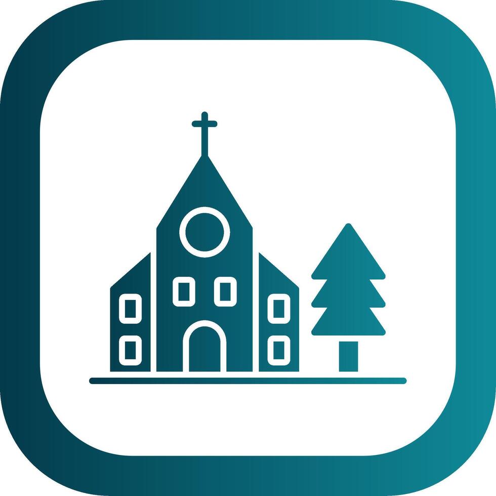 Church Glyph Gradient Round Corner Icon vector