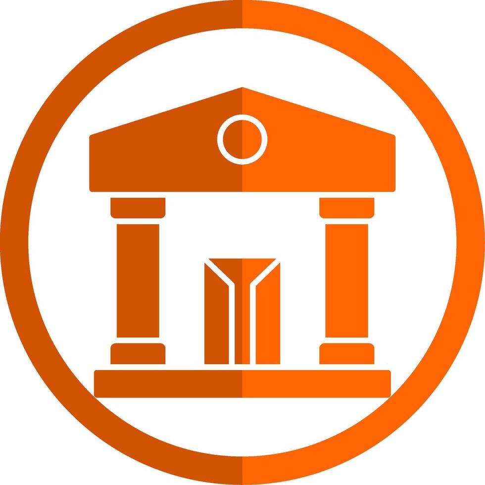 Museum Glyph Orange Circle Icon vector