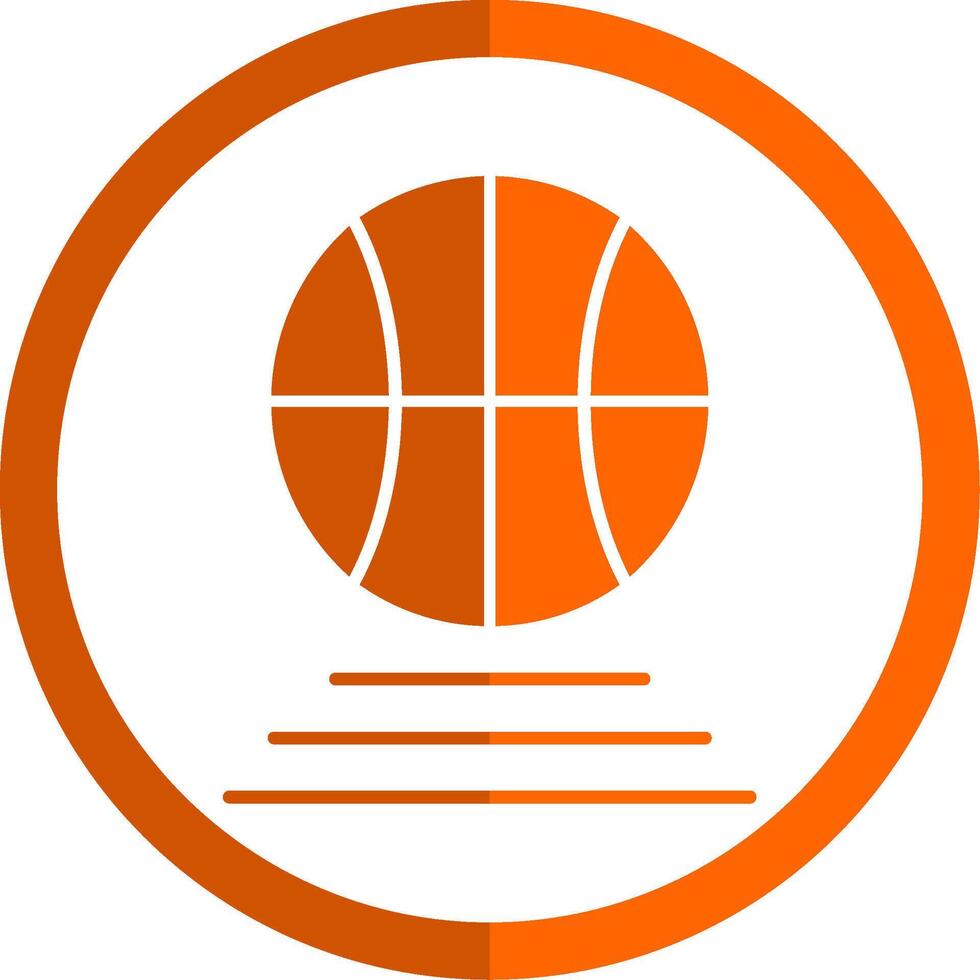 Basketball Glyph Orange Circle Icon vector