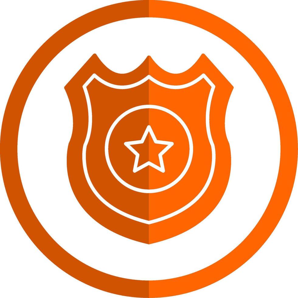 Police Badge Glyph Orange Circle Icon vector