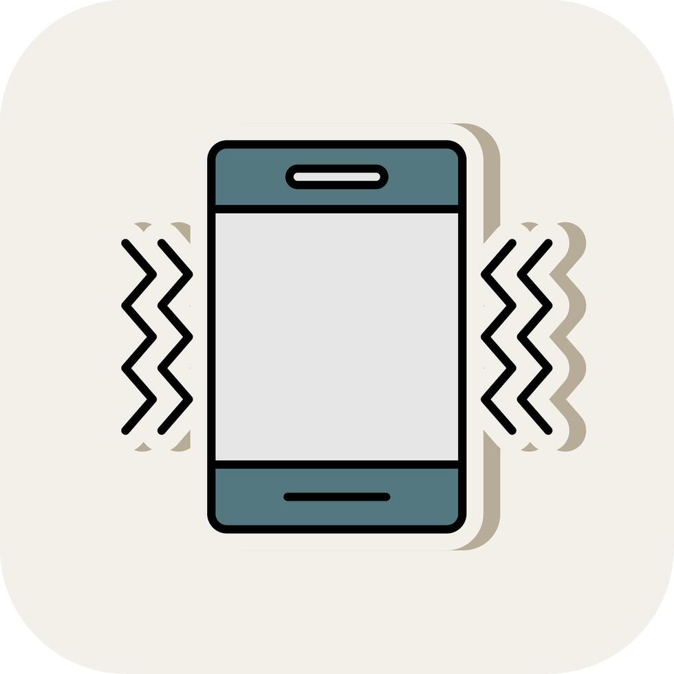 Vibration Line Filled White Shadow Icon vector