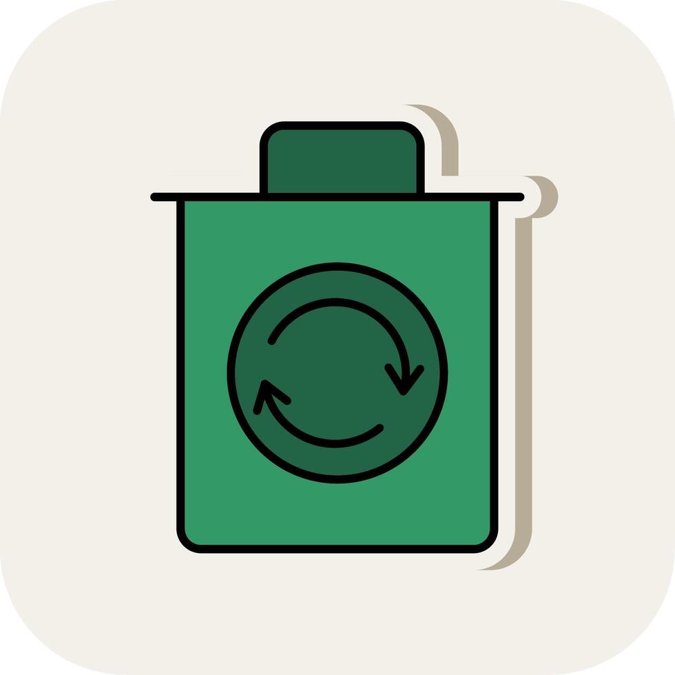 Trash Line Filled White Shadow Icon vector