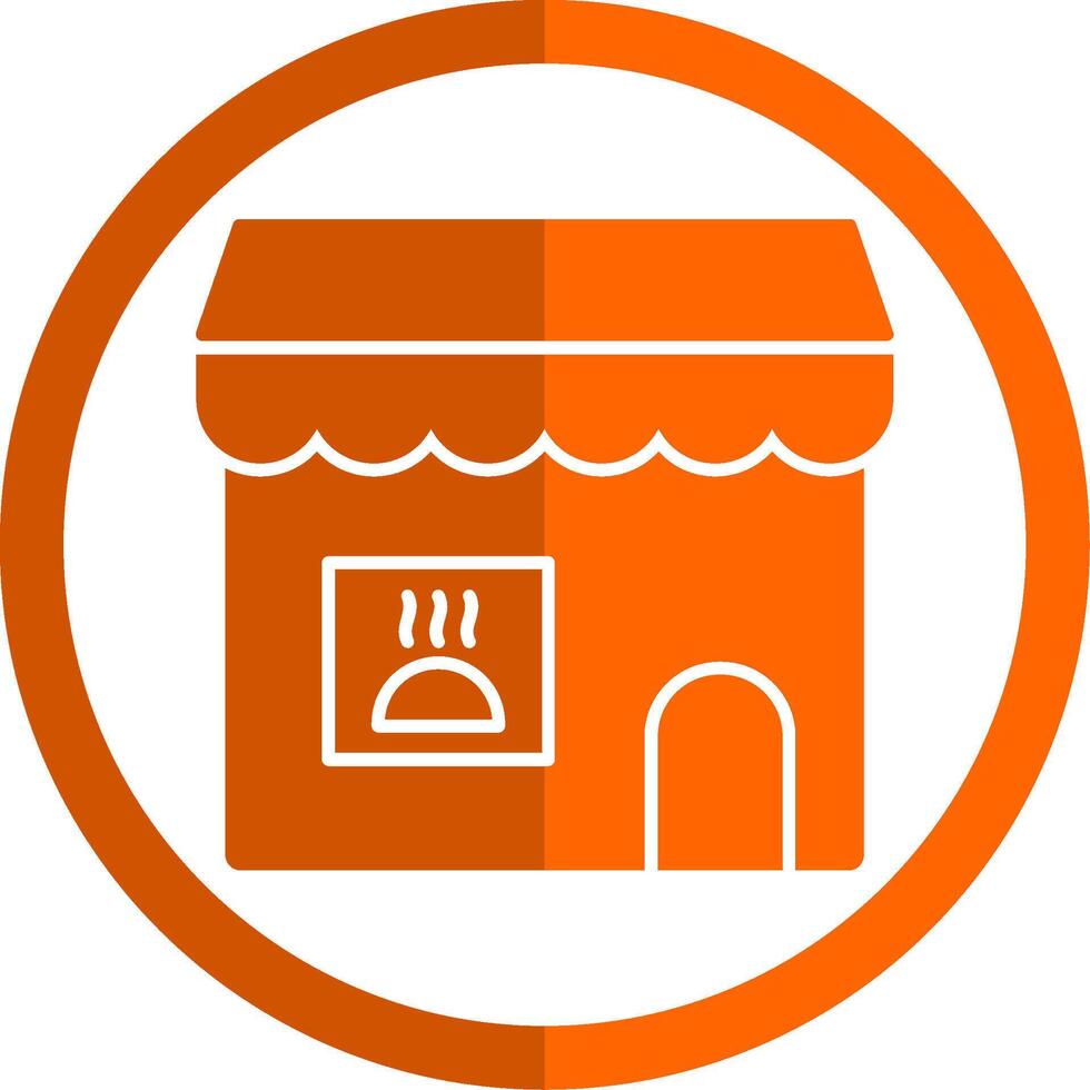 Grocery Store Glyph Orange Circle Icon vector