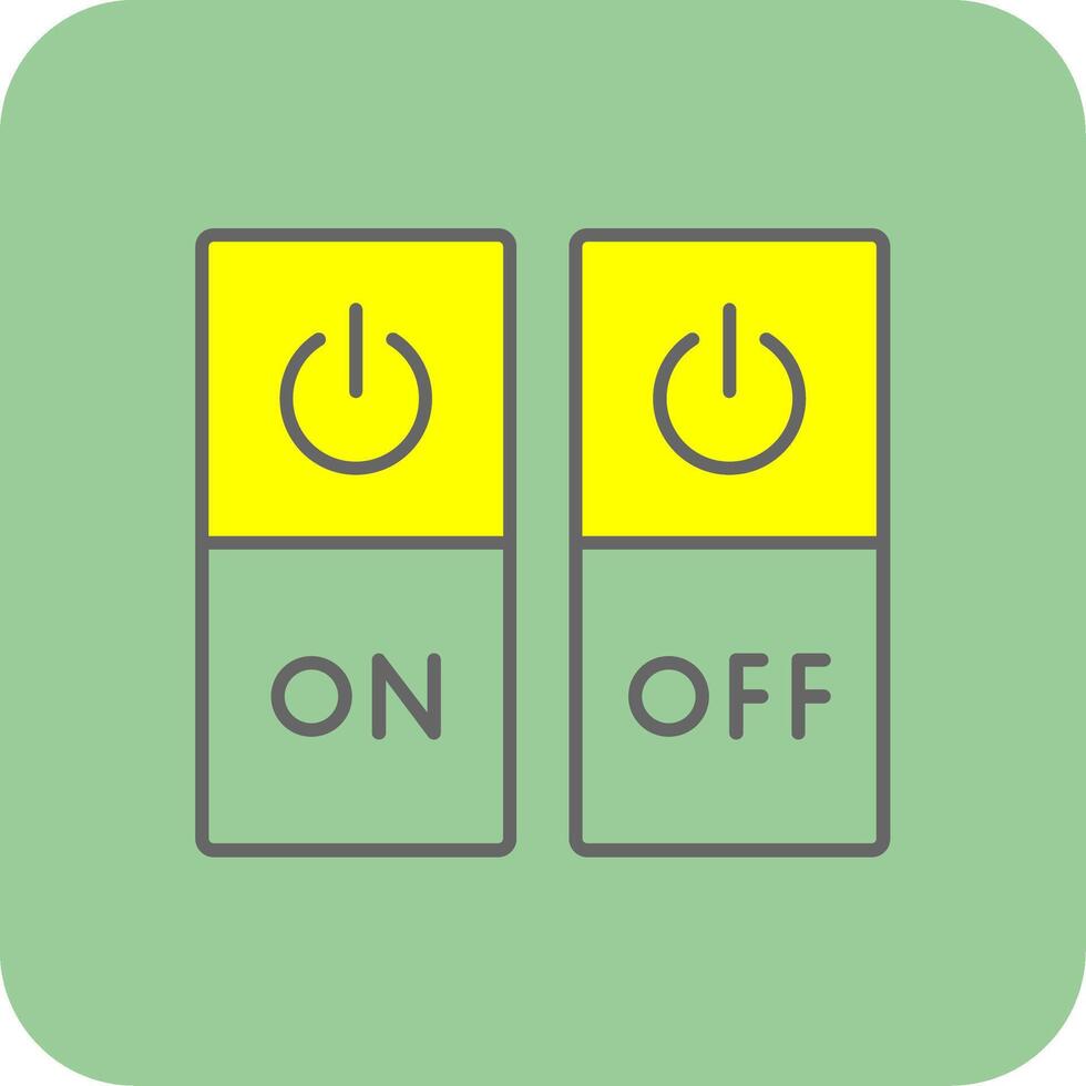 Switch Filled Yellow Icon vector