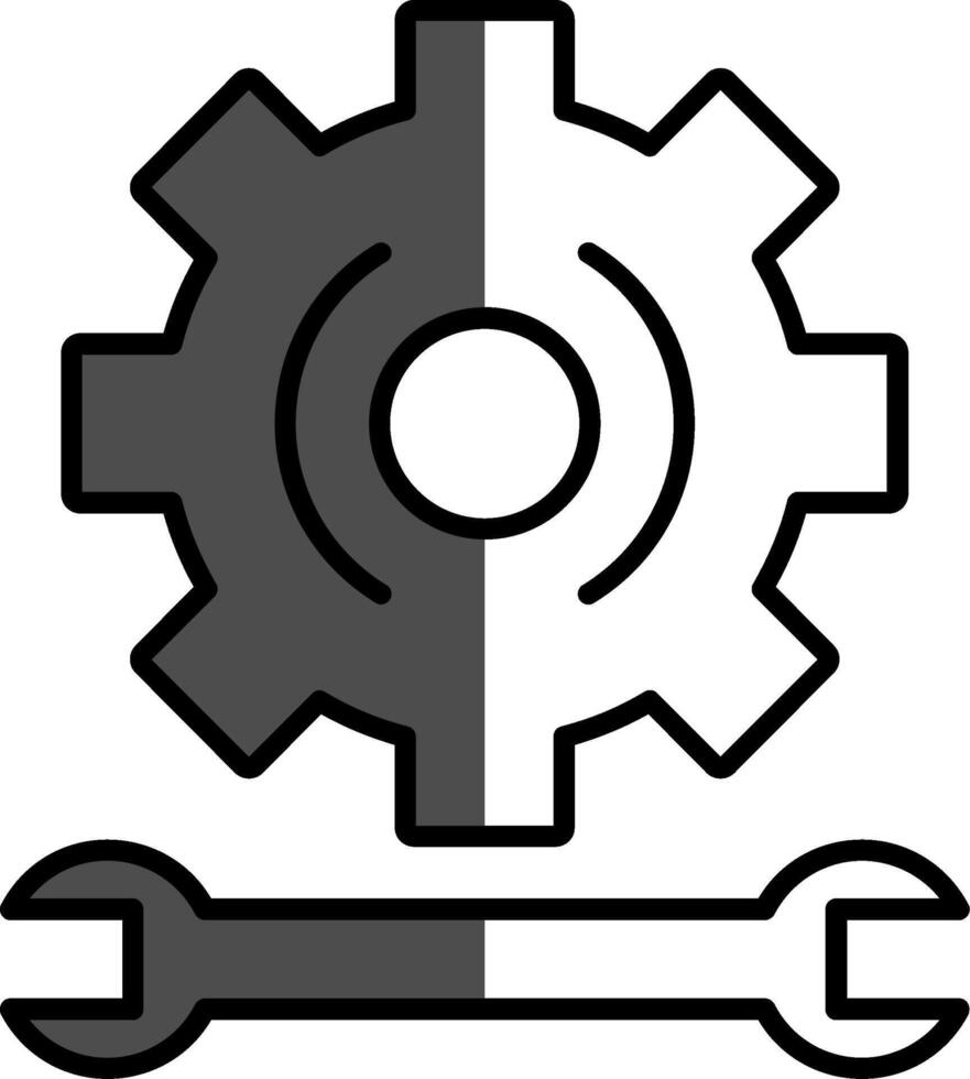 Gear Filled Half Cut Icon vector