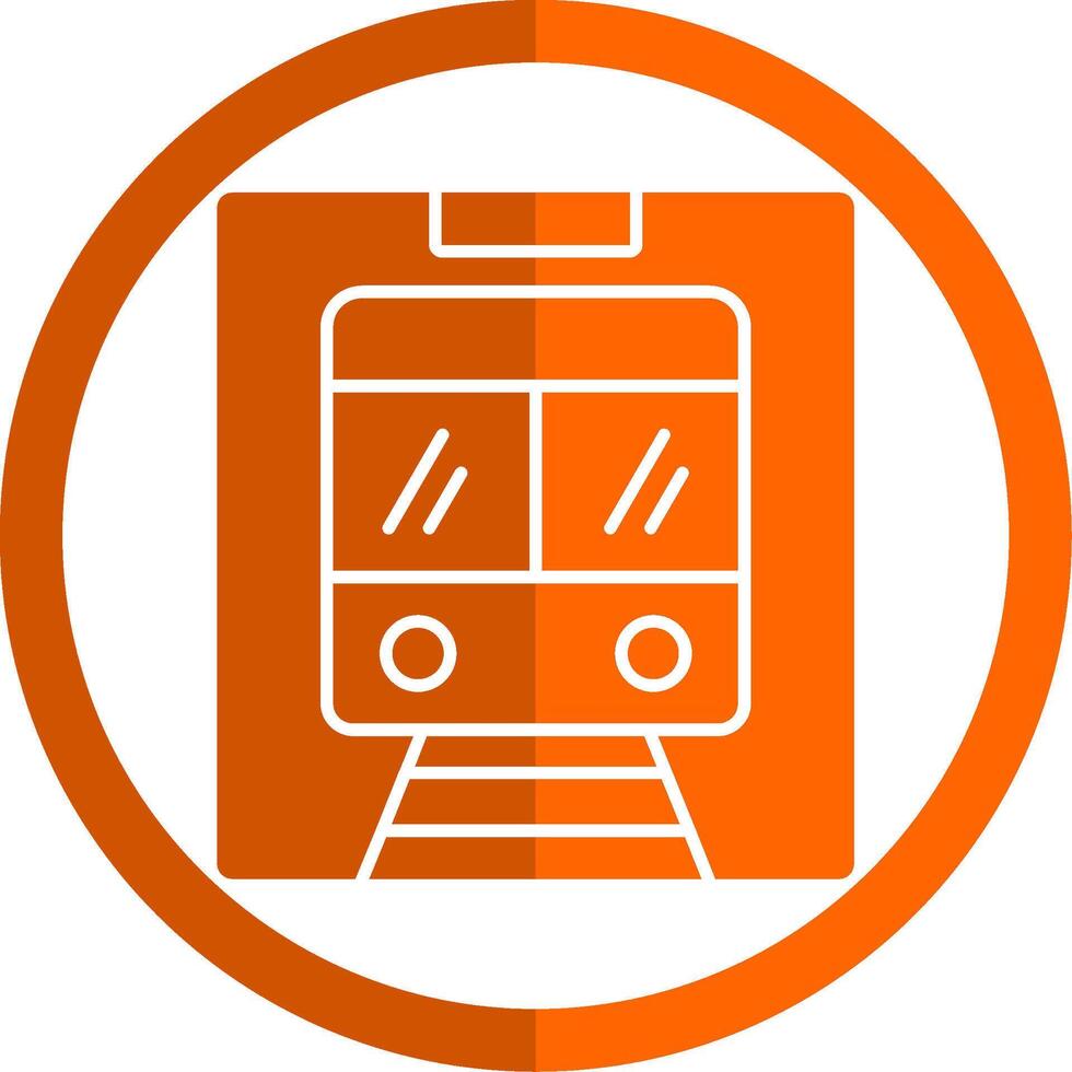 Metro Glyph Orange Circle Icon vector