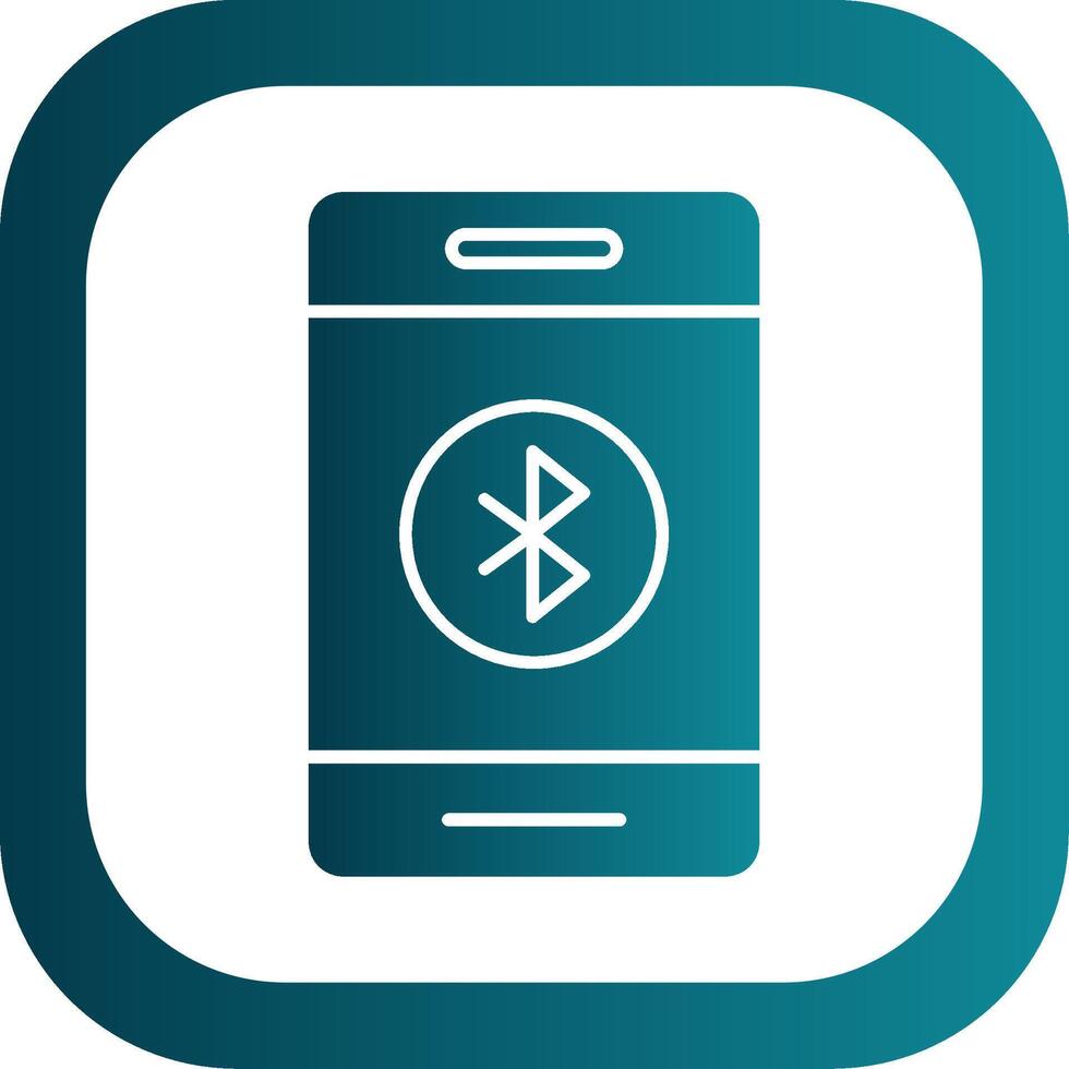 Bluetooth Glyph Gradient Round Corner Icon vector