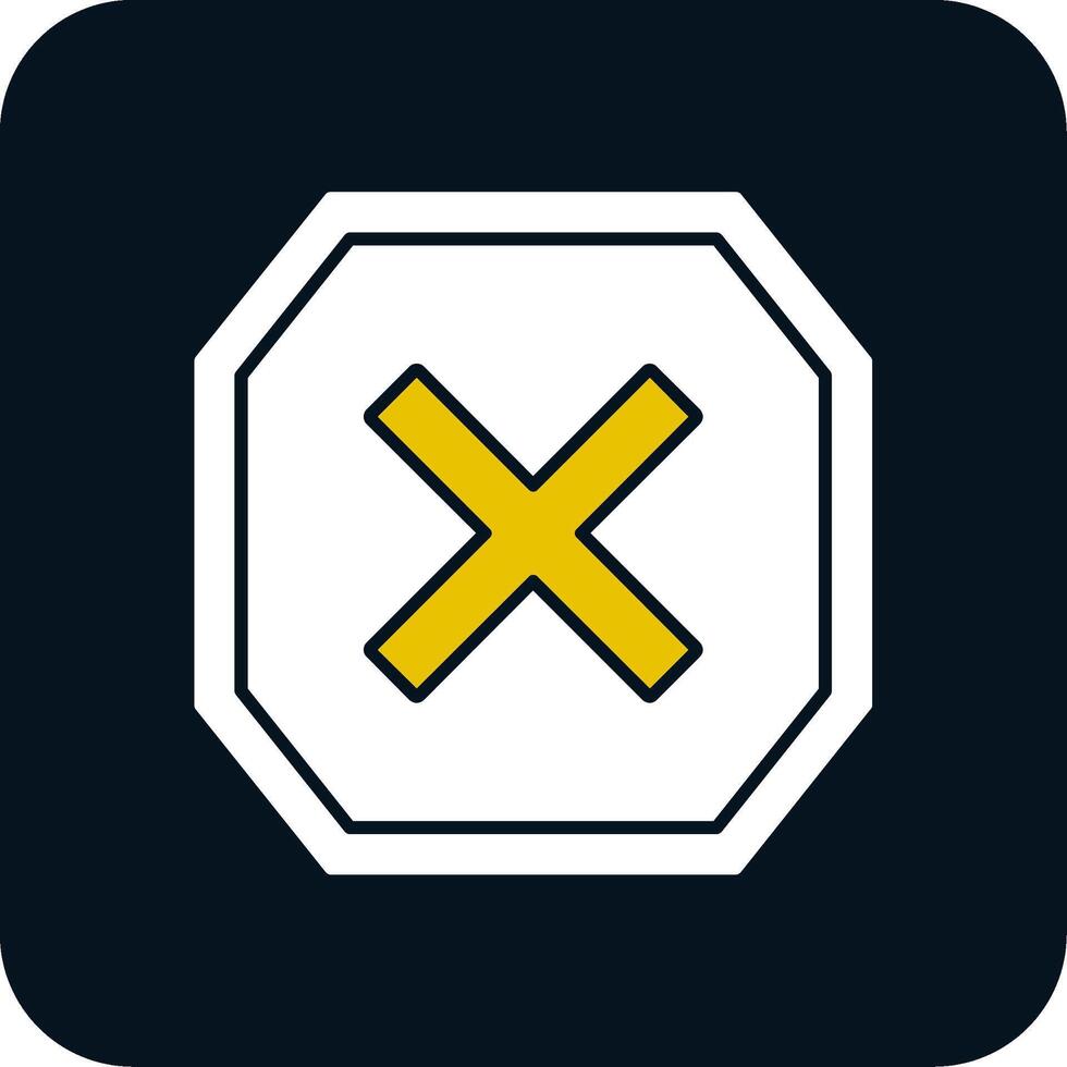 Cross Glyph Two Color Icon vector