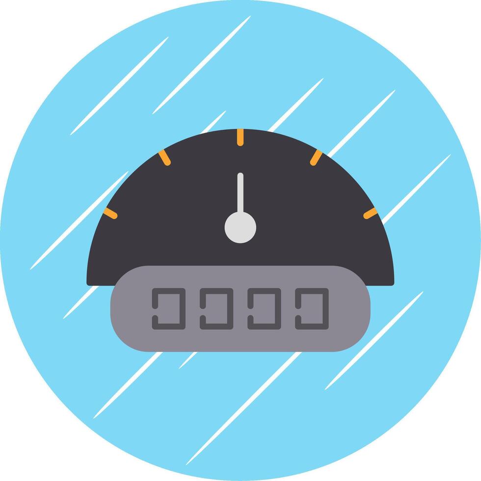 Tachometer Flat Blue Circle Icon vector