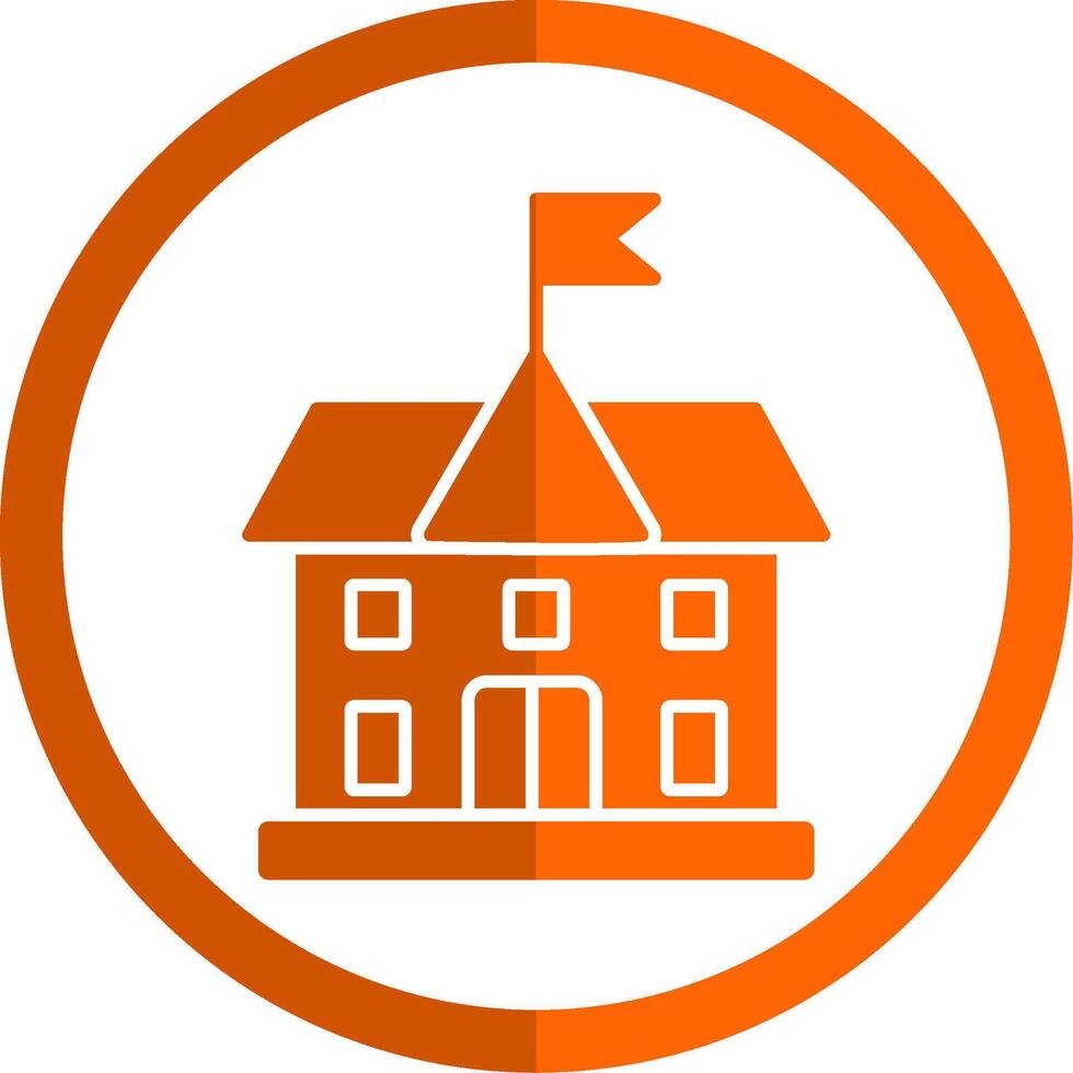 colegio glifo naranja circulo icono vector