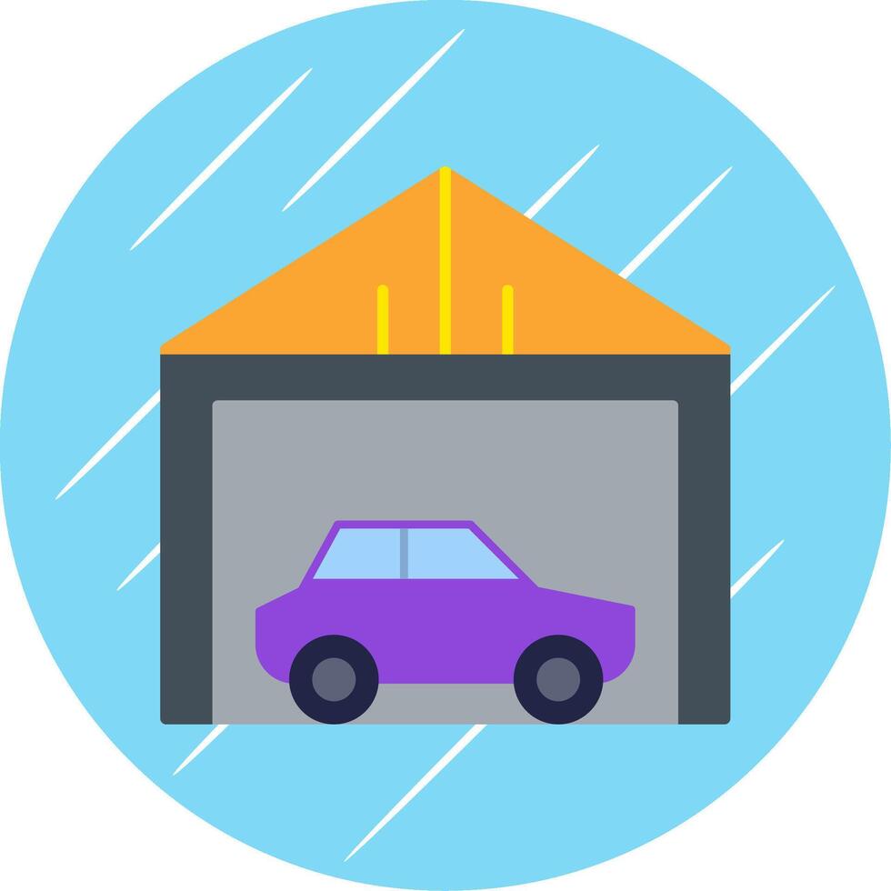 Garage Flat Blue Circle Icon vector