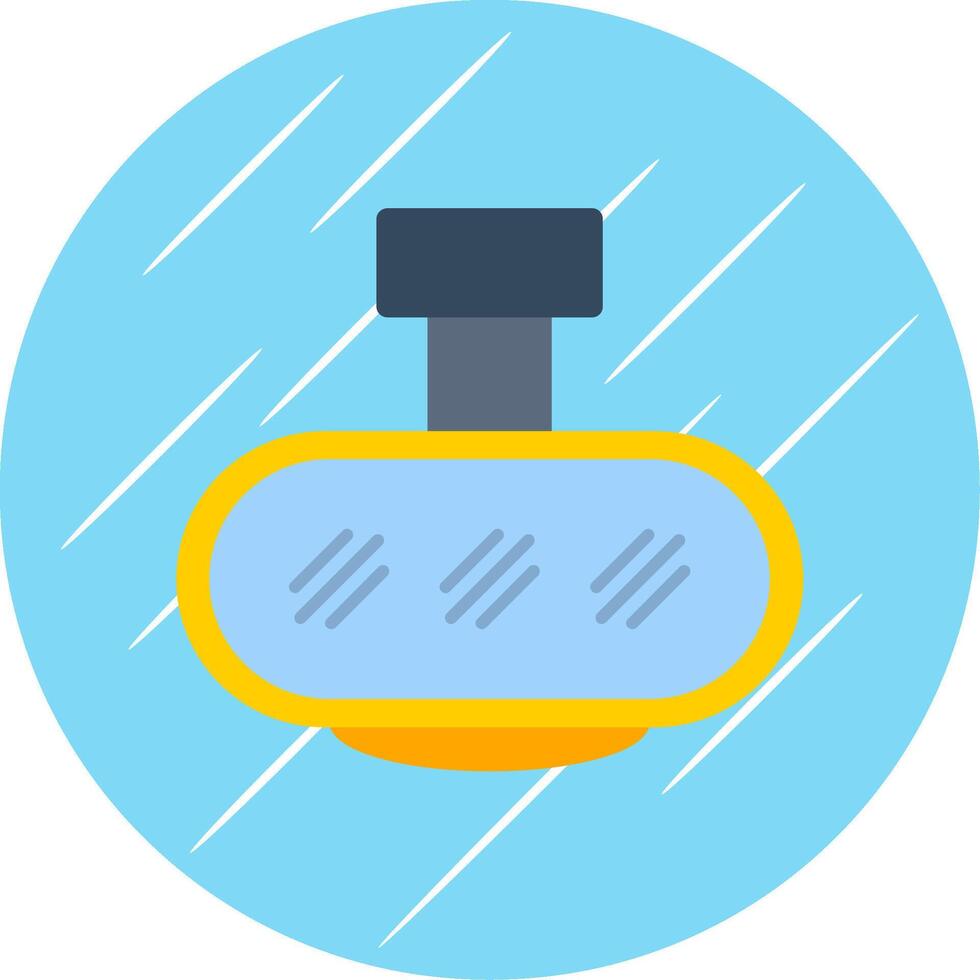 Back Mirror Flat Blue Circle Icon vector
