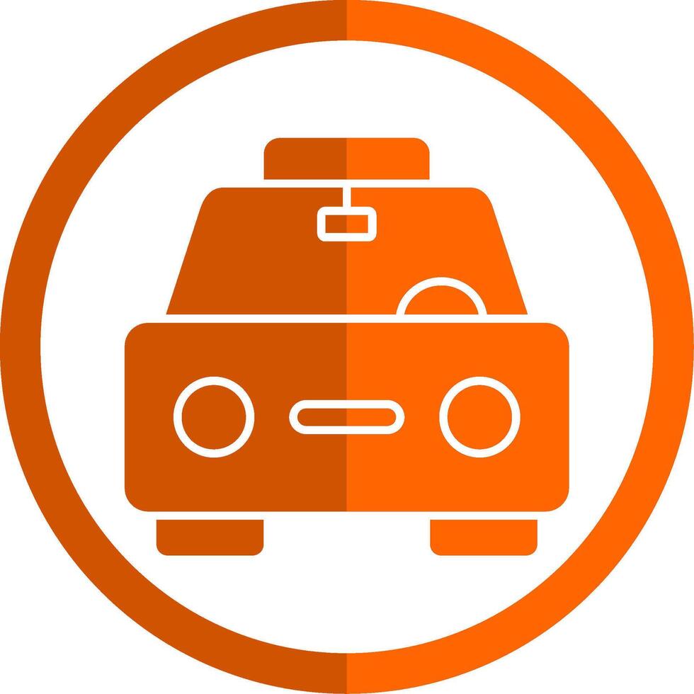 Taxi Glyph Orange Circle Icon vector