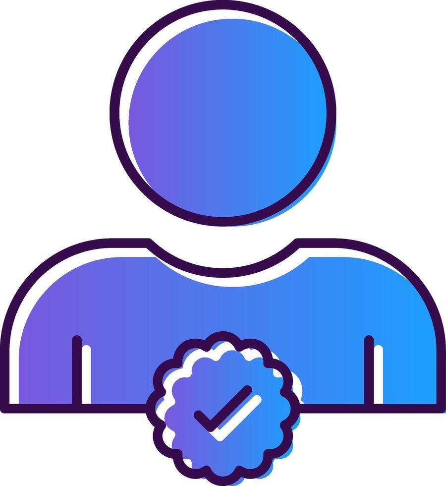 Verified User Gradient Filled Icon vector
