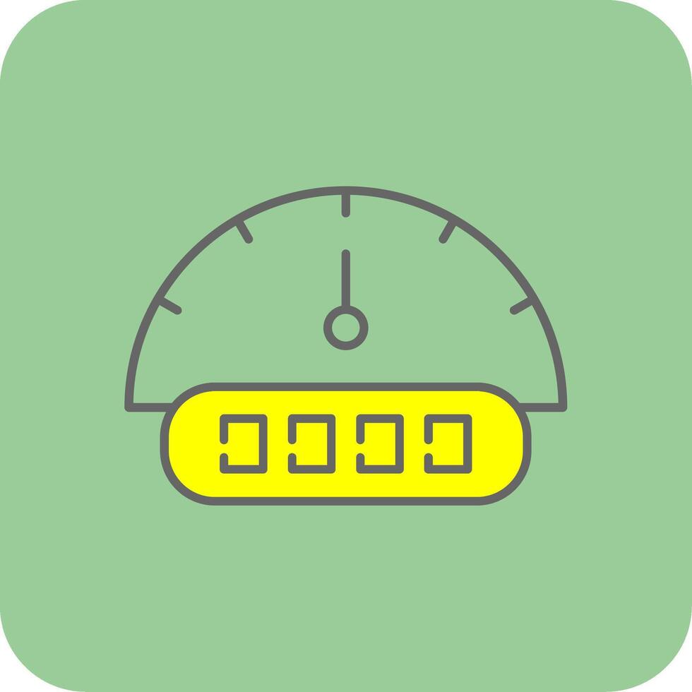 Tachometer Filled Yellow Icon vector