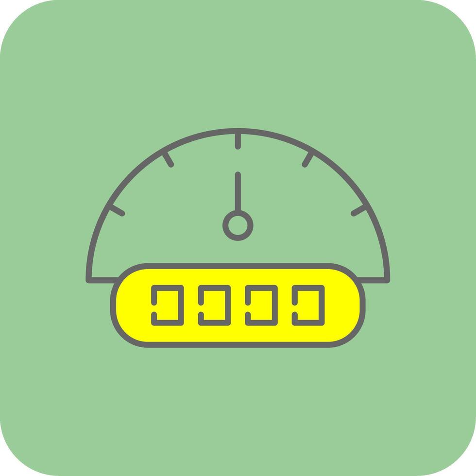 Tachometer Filled Yellow Icon vector