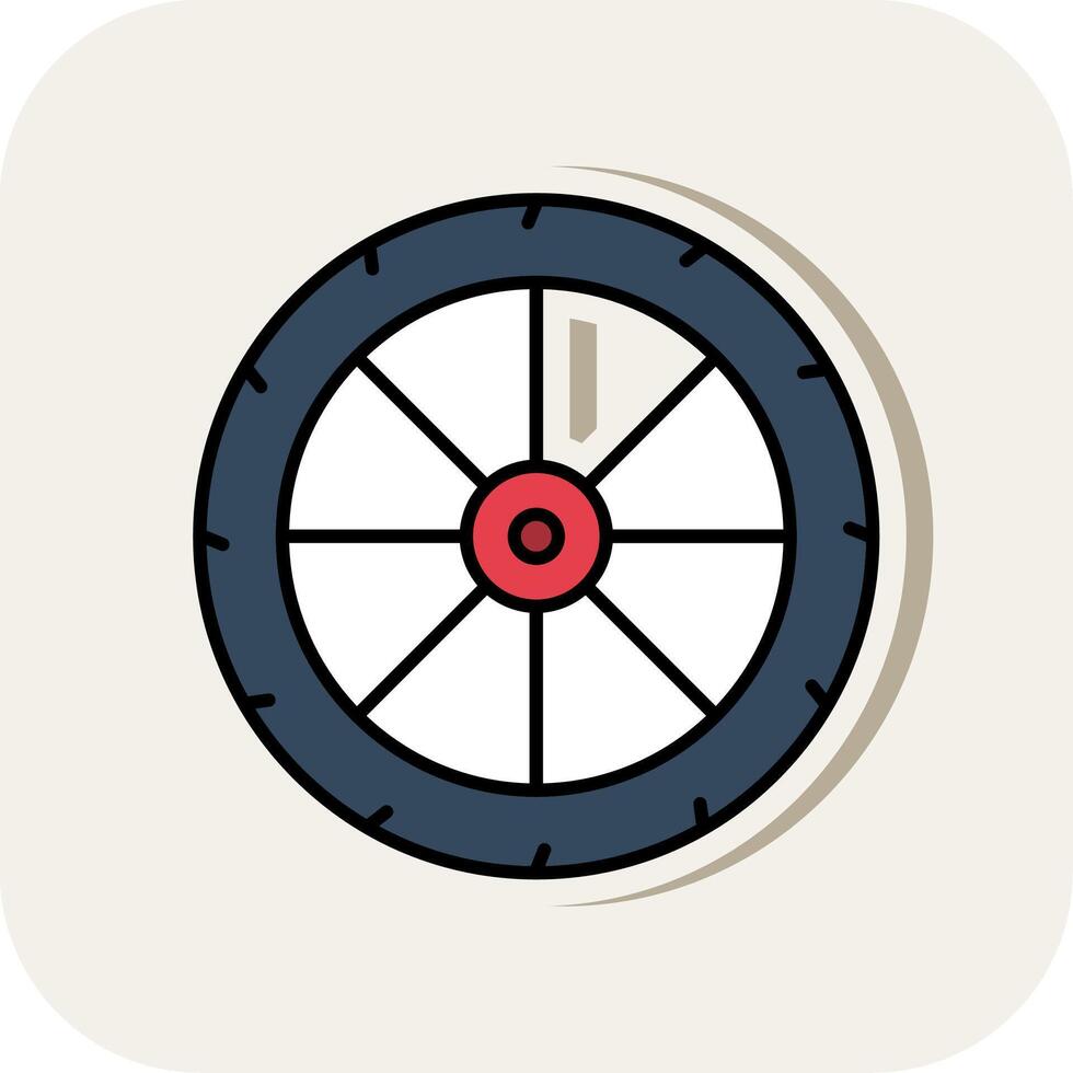 Wheel Line Filled White Shadow Icon vector