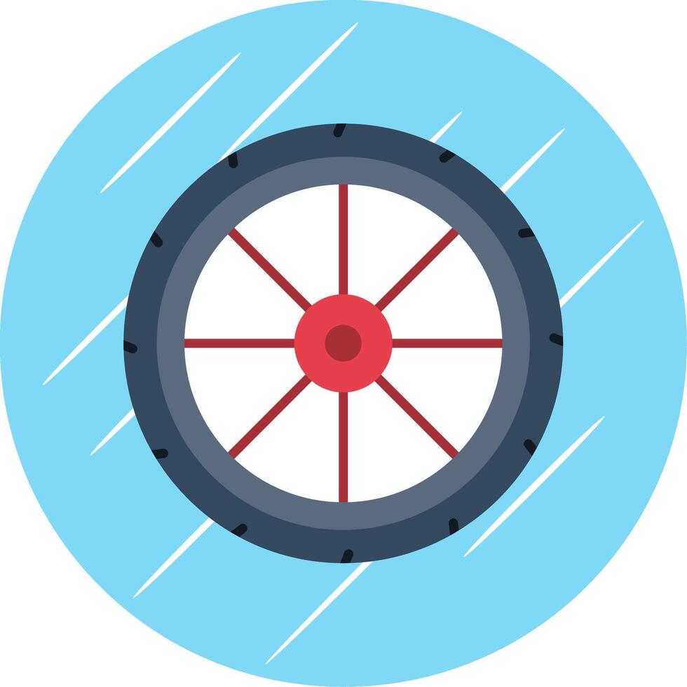 Wheel Flat Blue Circle Icon vector