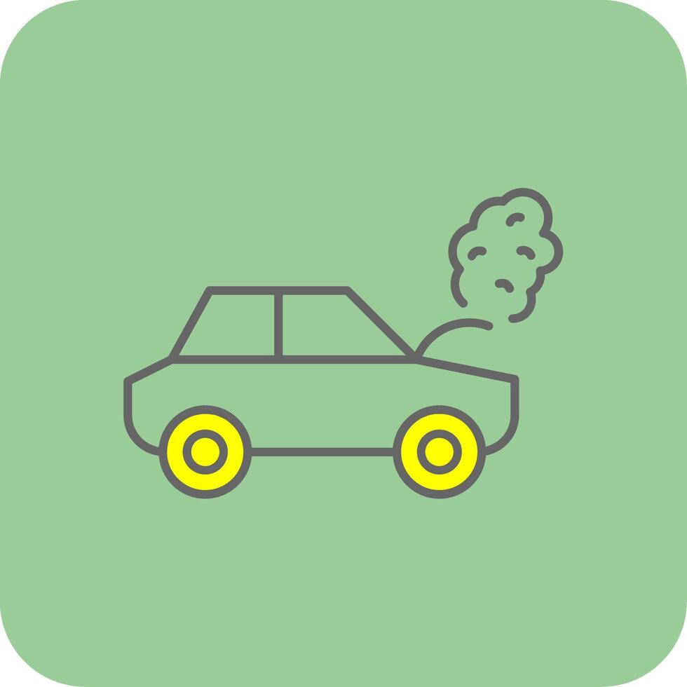 Broken Car Filled Yellow Icon vector