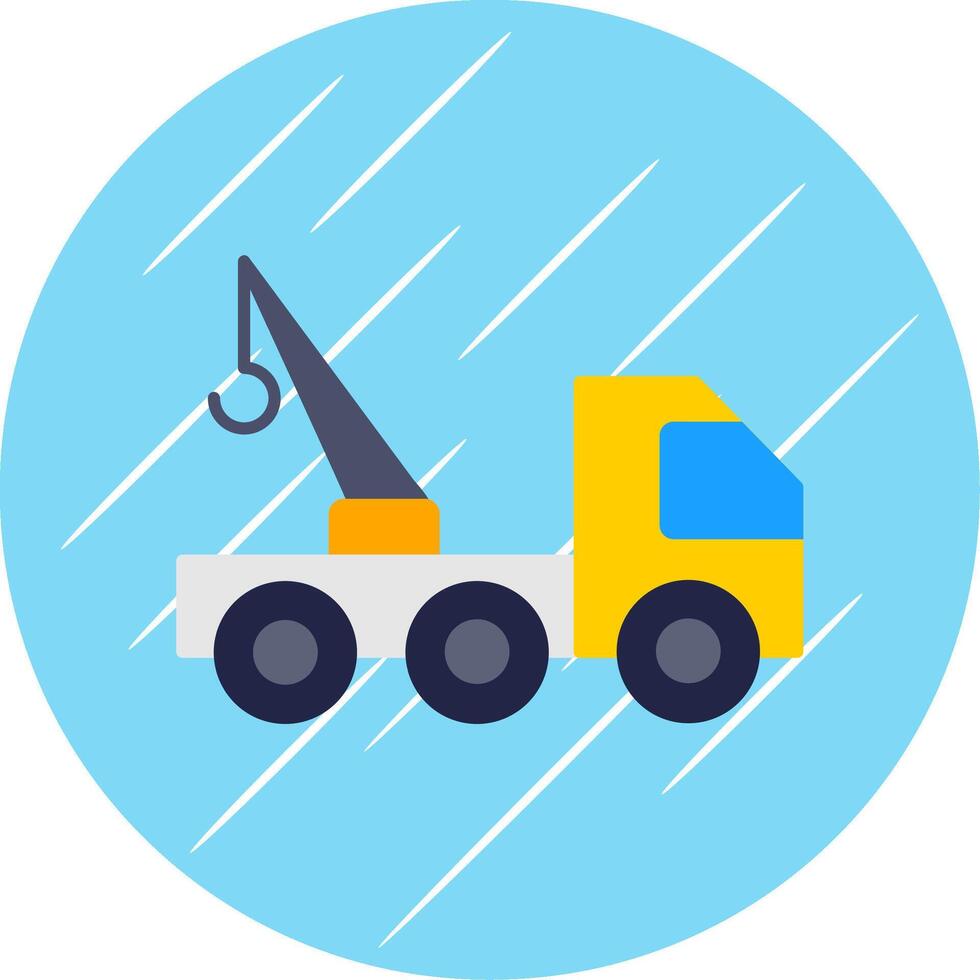 Tow Truck Flat Blue Circle Icon vector