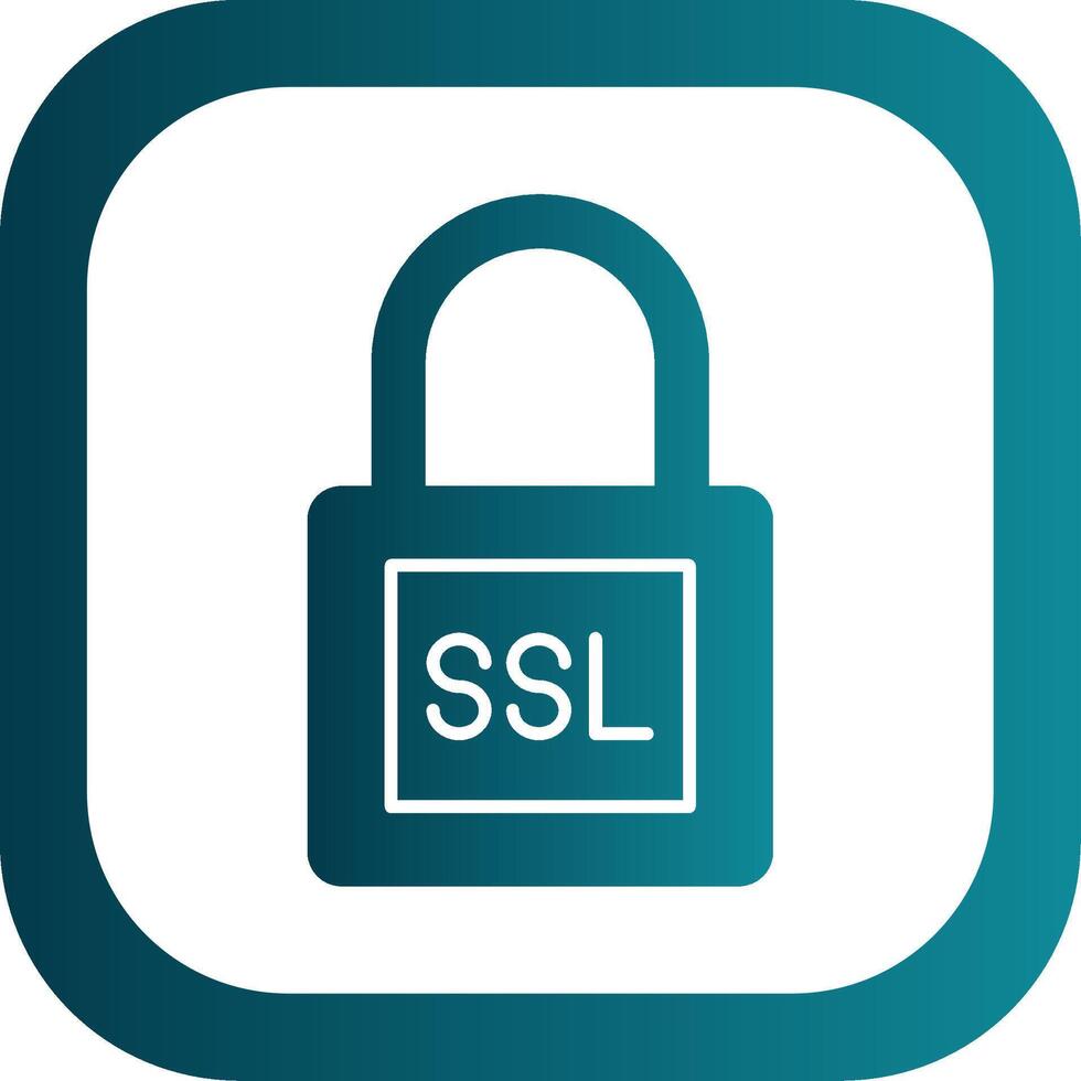 SSL Glyph Gradient Round Corner Icon vector