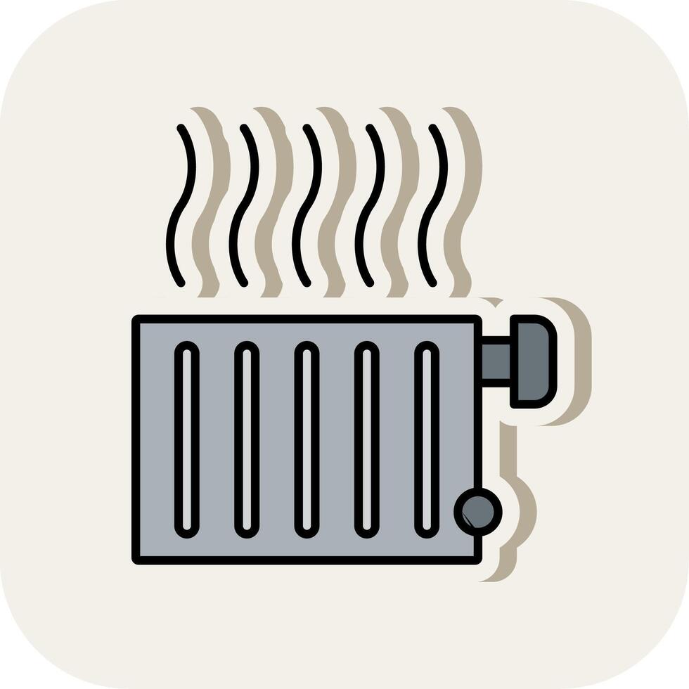 Radiator Line Filled White Shadow Icon vector