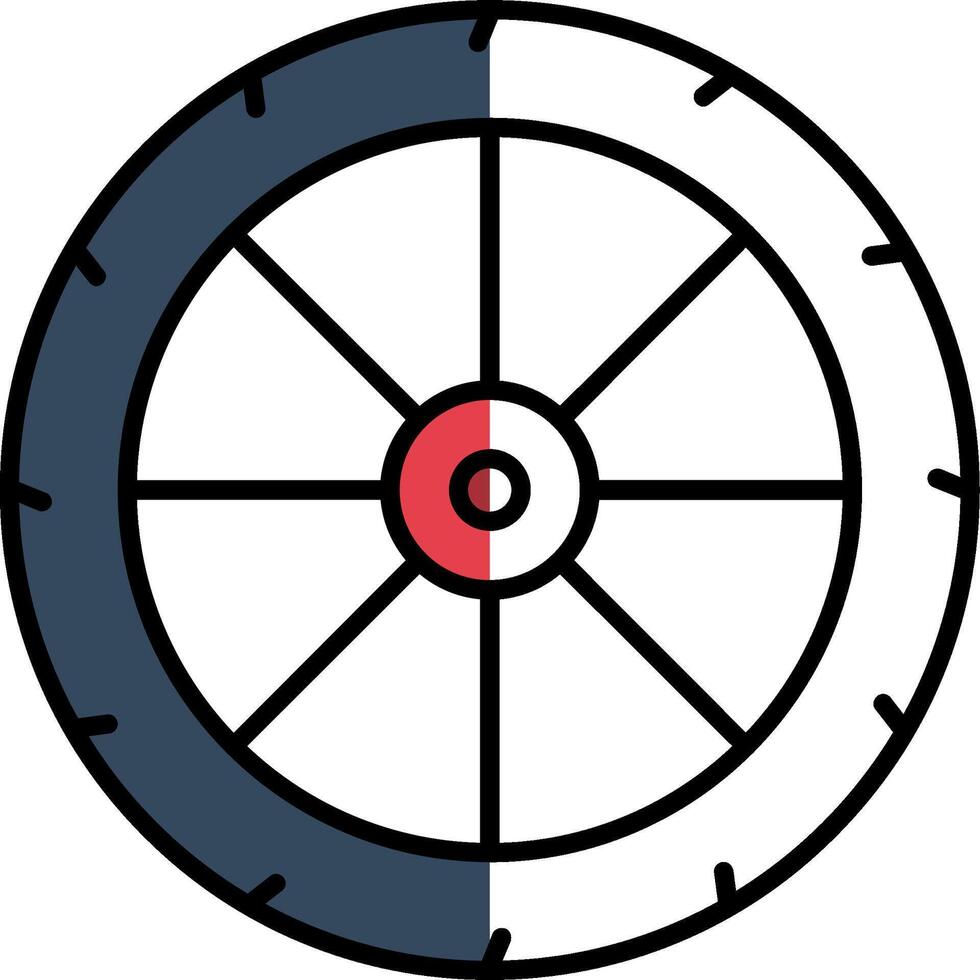 Wheel Filled Half Cut Icon vector