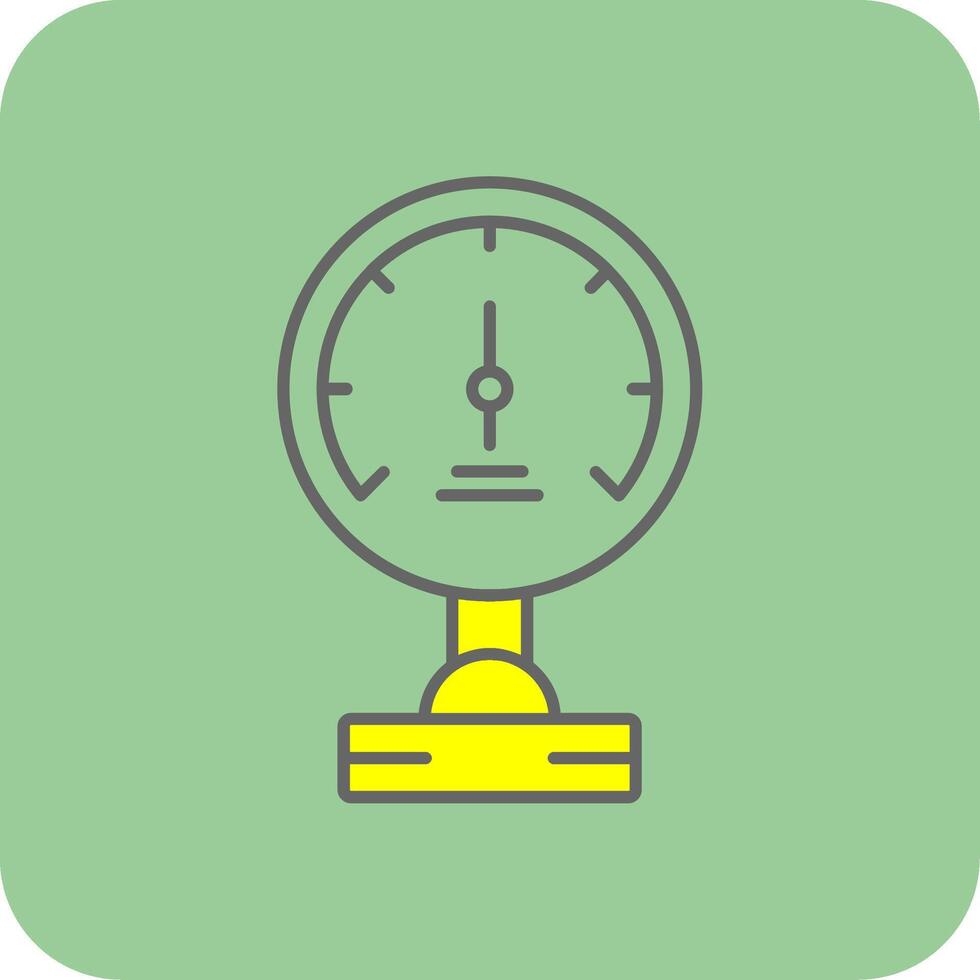 Pressure Meter Filled Yellow Icon vector