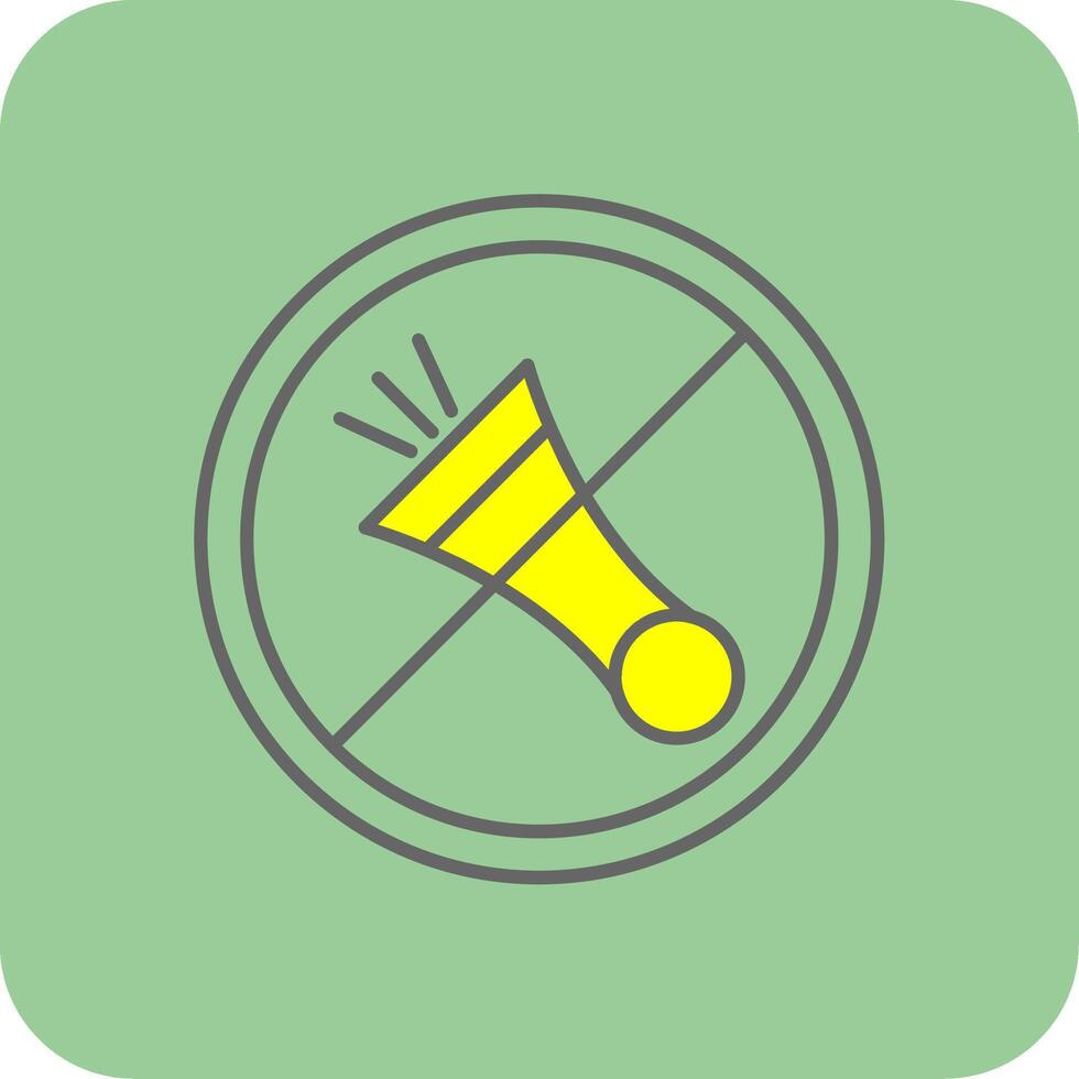 No Horn Filled Yellow Icon vector