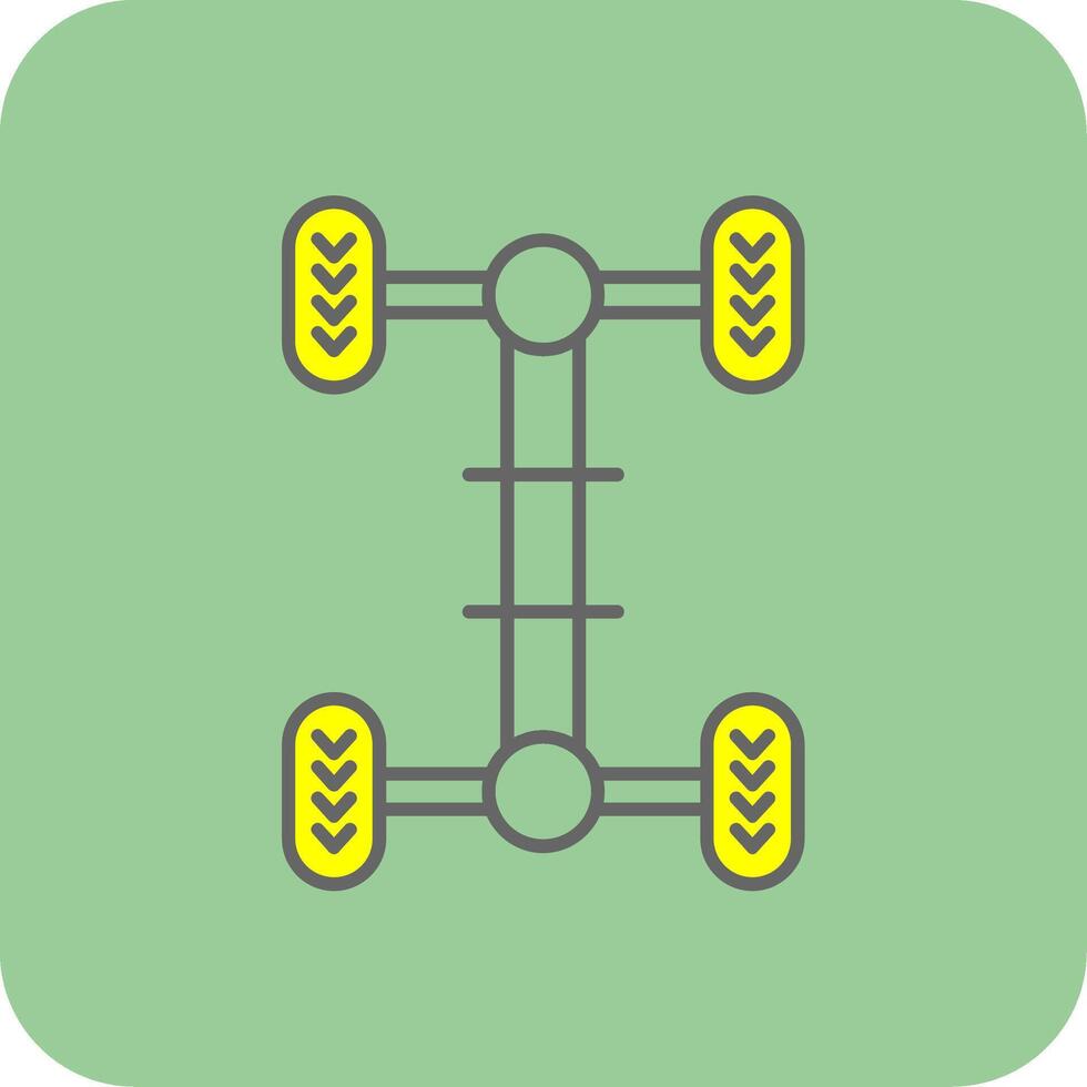 Chassis Filled Yellow Icon vector