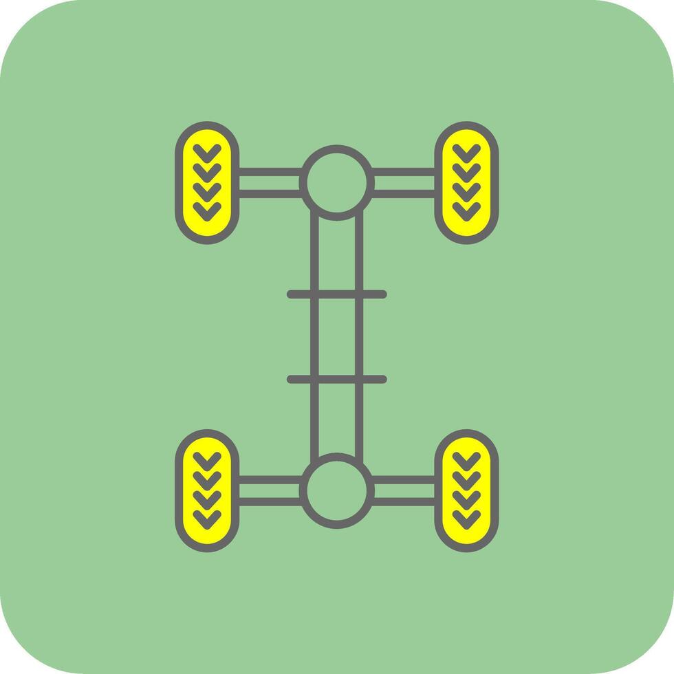 Chassis Filled Yellow Icon vector