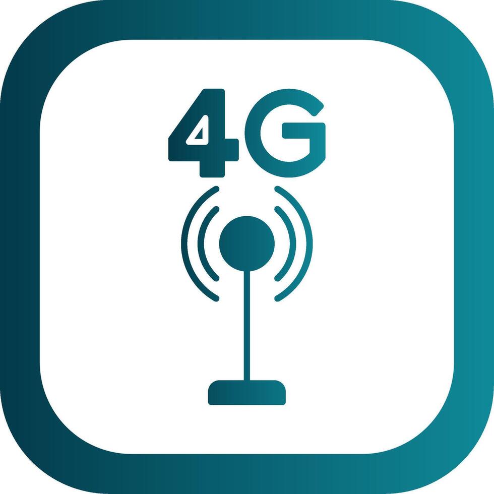 4G Glyph Gradient Round Corner Icon vector