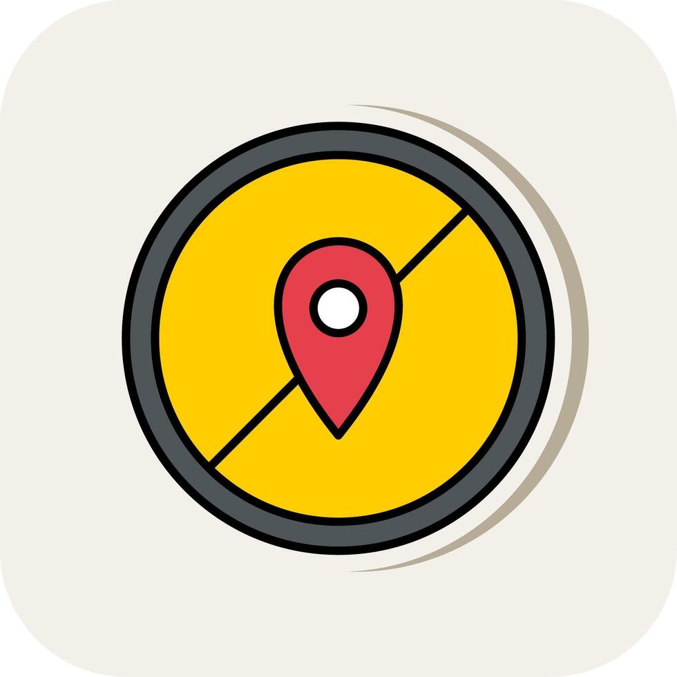 Avoid Line Filled White Shadow Icon vector