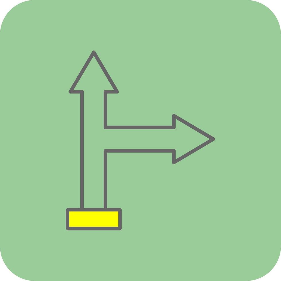Go Right Filled Yellow Icon vector