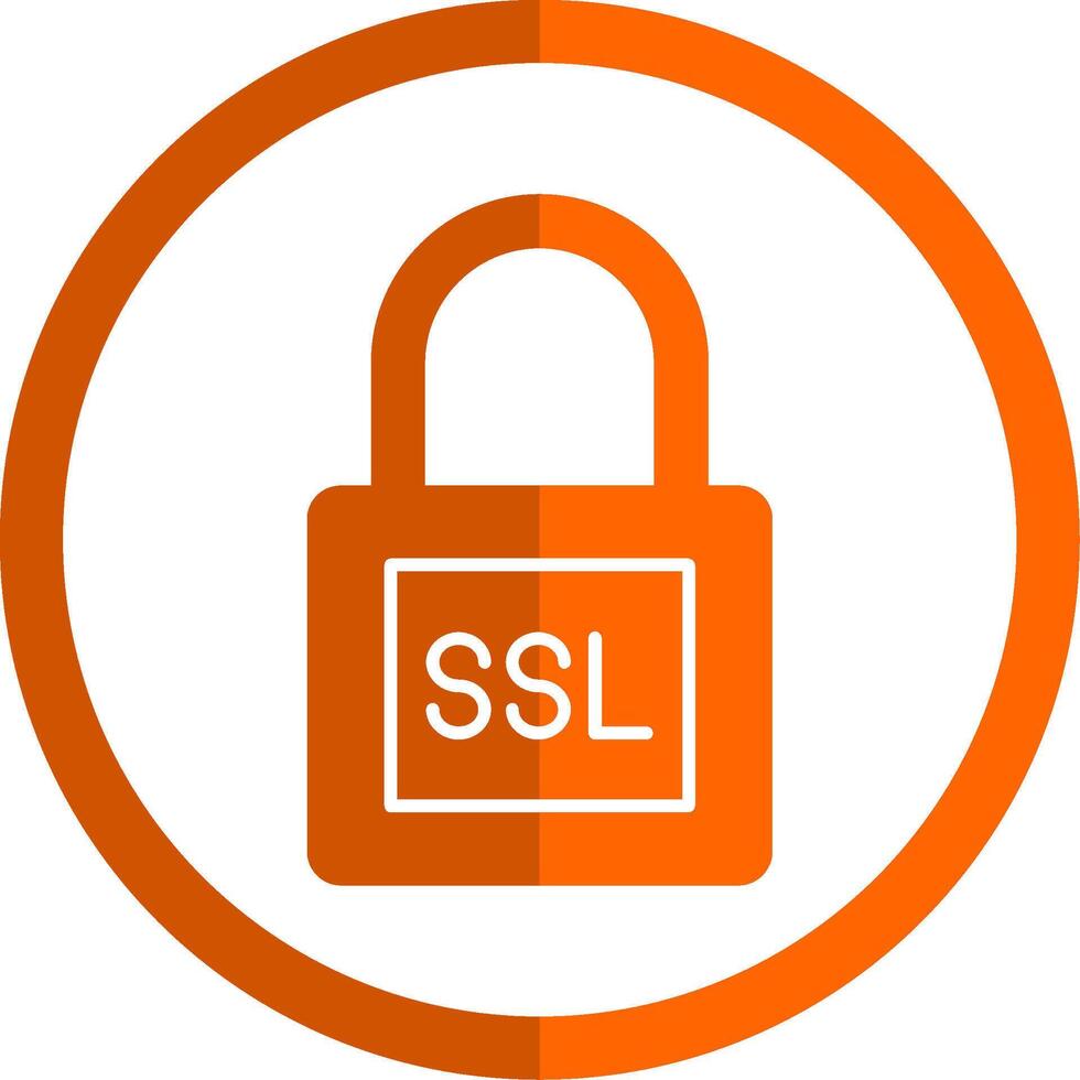 SSL Glyph Orange Circle Icon vector