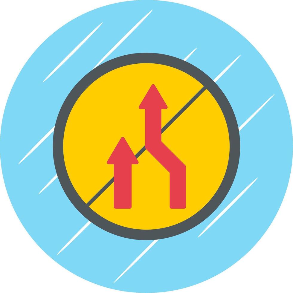 No Overtaking Flat Blue Circle Icon vector